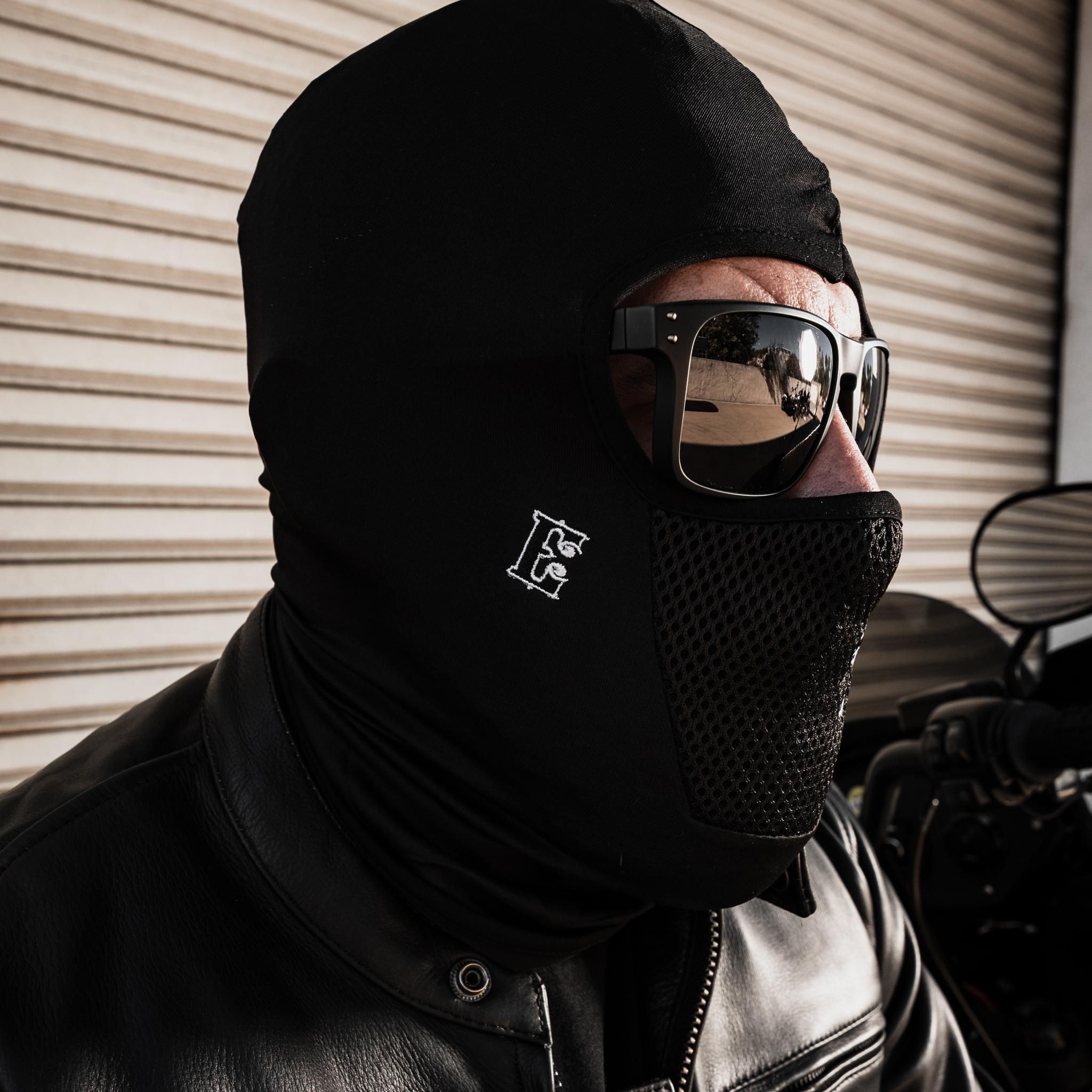 E Tear Drop Balaclava Mask - Black | Espinoza's Leather