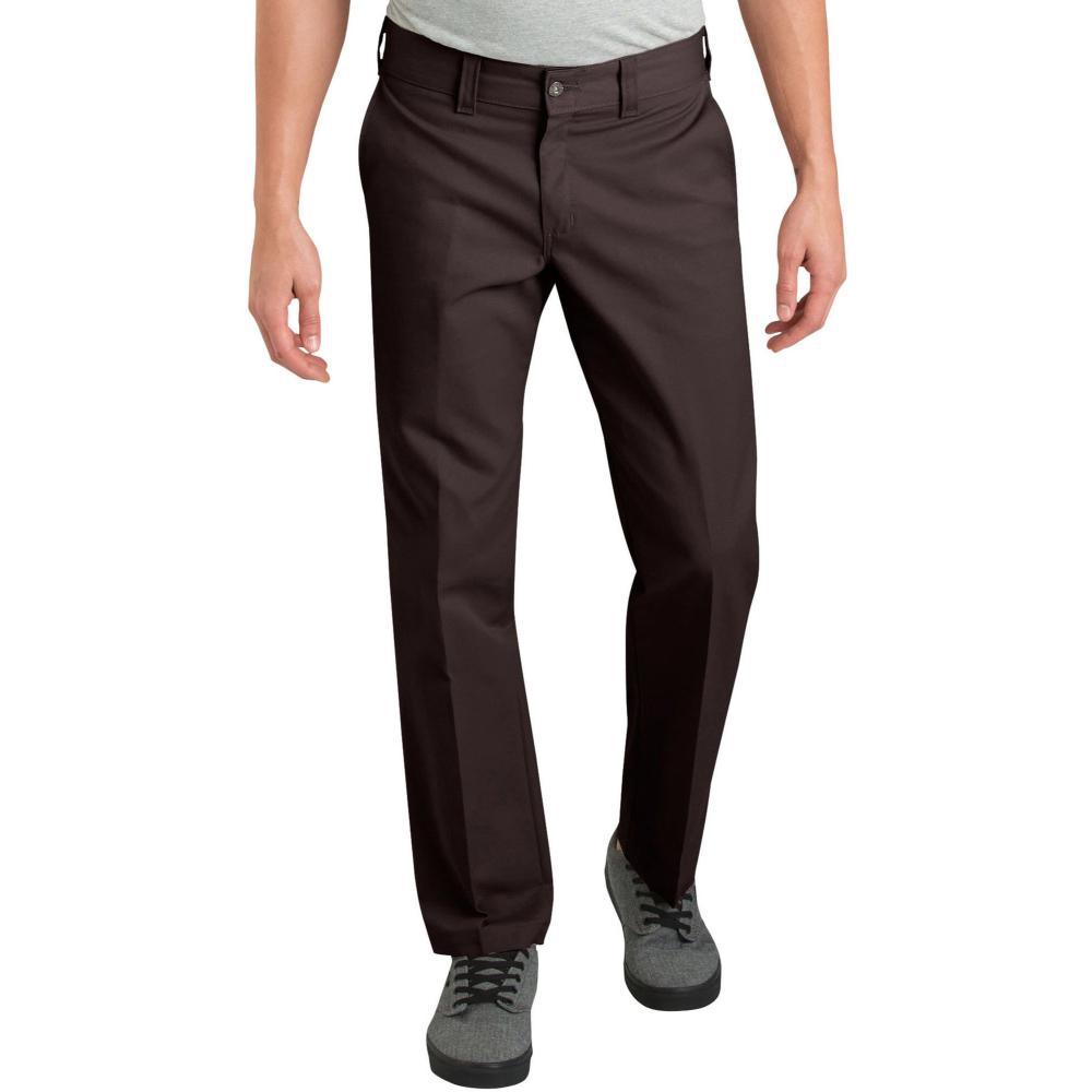 Slim Fit Straight Leg Work Pants- Dark Brown