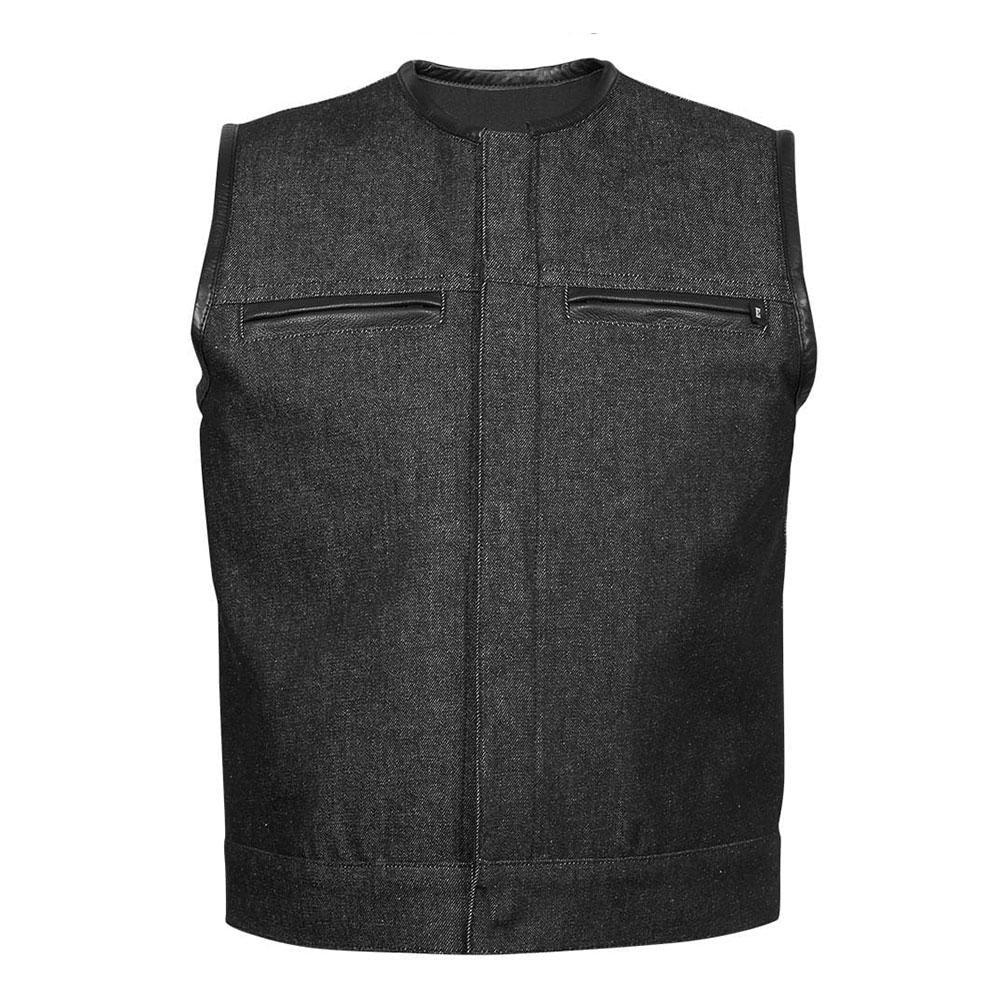 Denim Club Vest #3 (Zipper Chest Pockets) – Espinoza's Leather