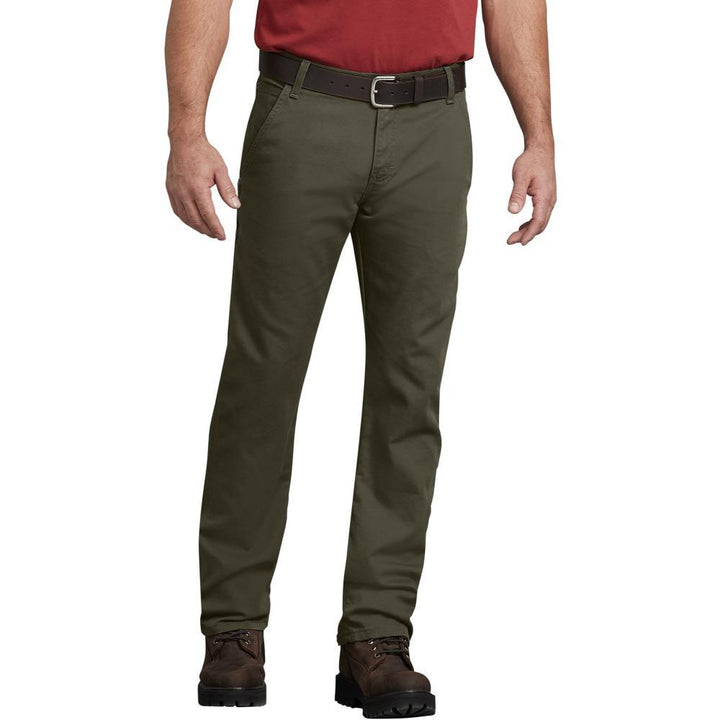 FLEX Regular Fit Straight Leg Tough Max™ Duck Carpenter Pants Stonewashed Moss Green