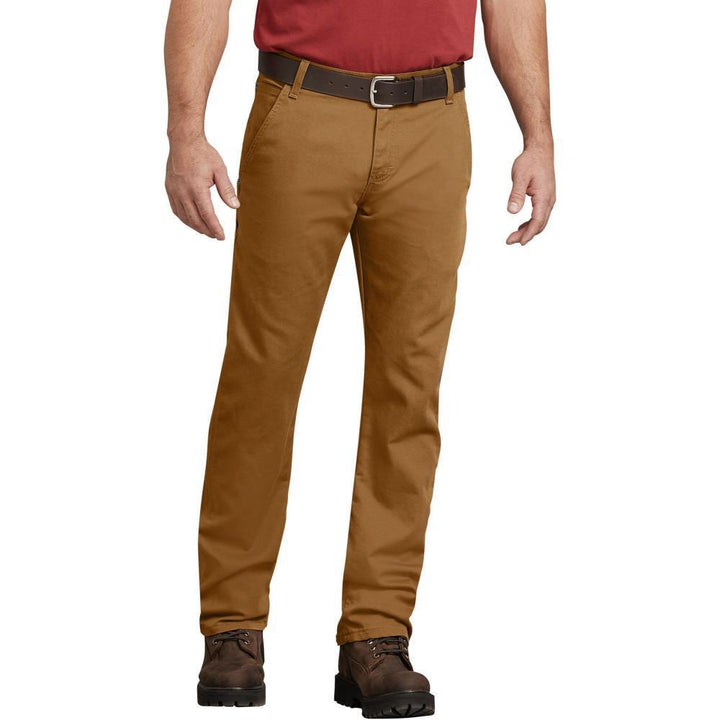 FLEX Regular Fit Straight Leg Tough Max Duck Carpenter Pants Stonewashed Brown Duck - Espinoza's Leather
