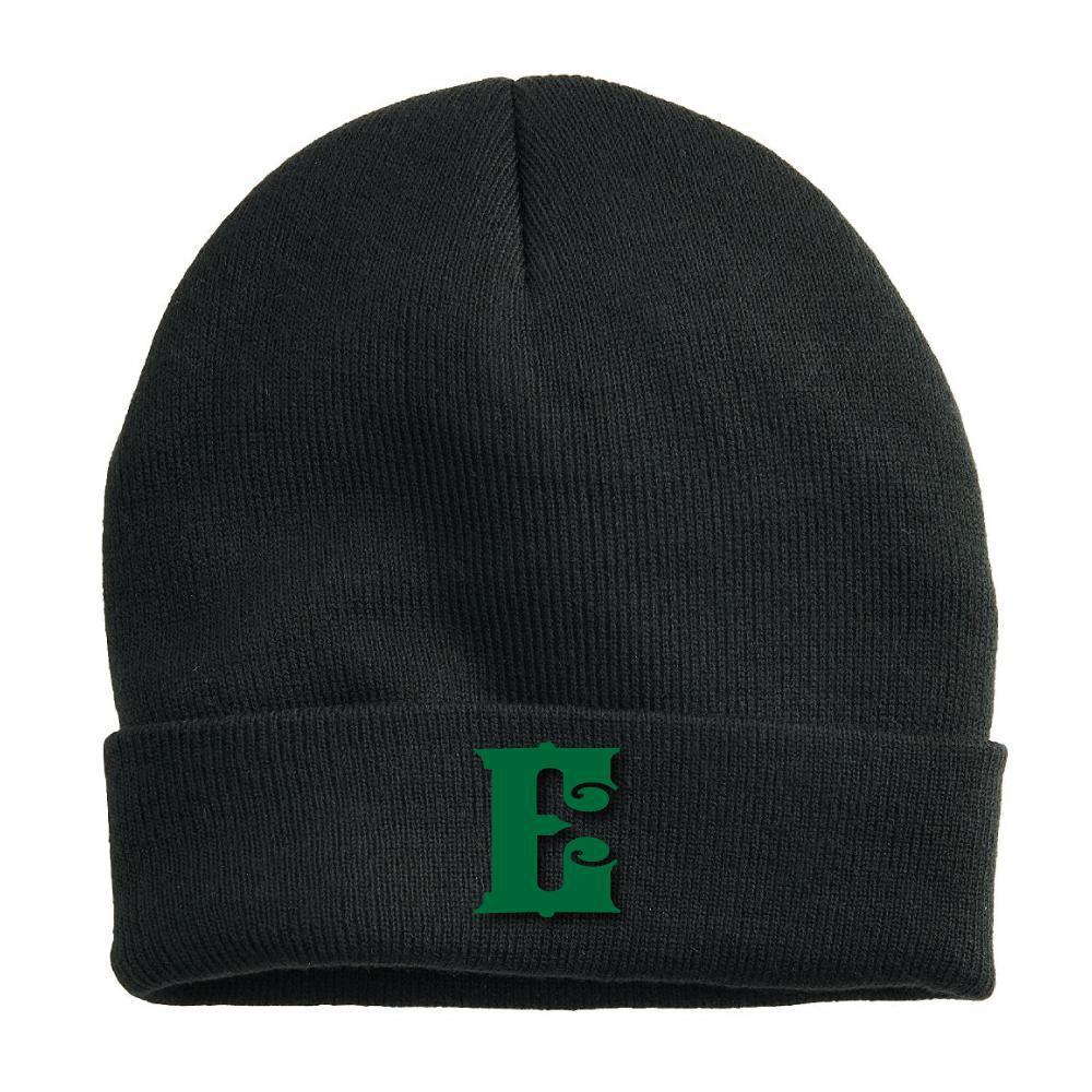 Green on Black E Beanie - Espinoza's Leather