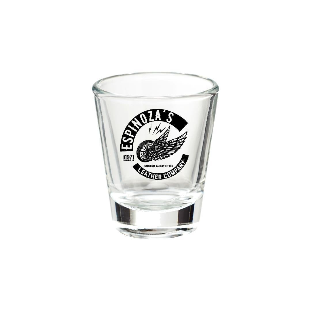 Winged Wheel Shot Glass - Espinoza's Leather