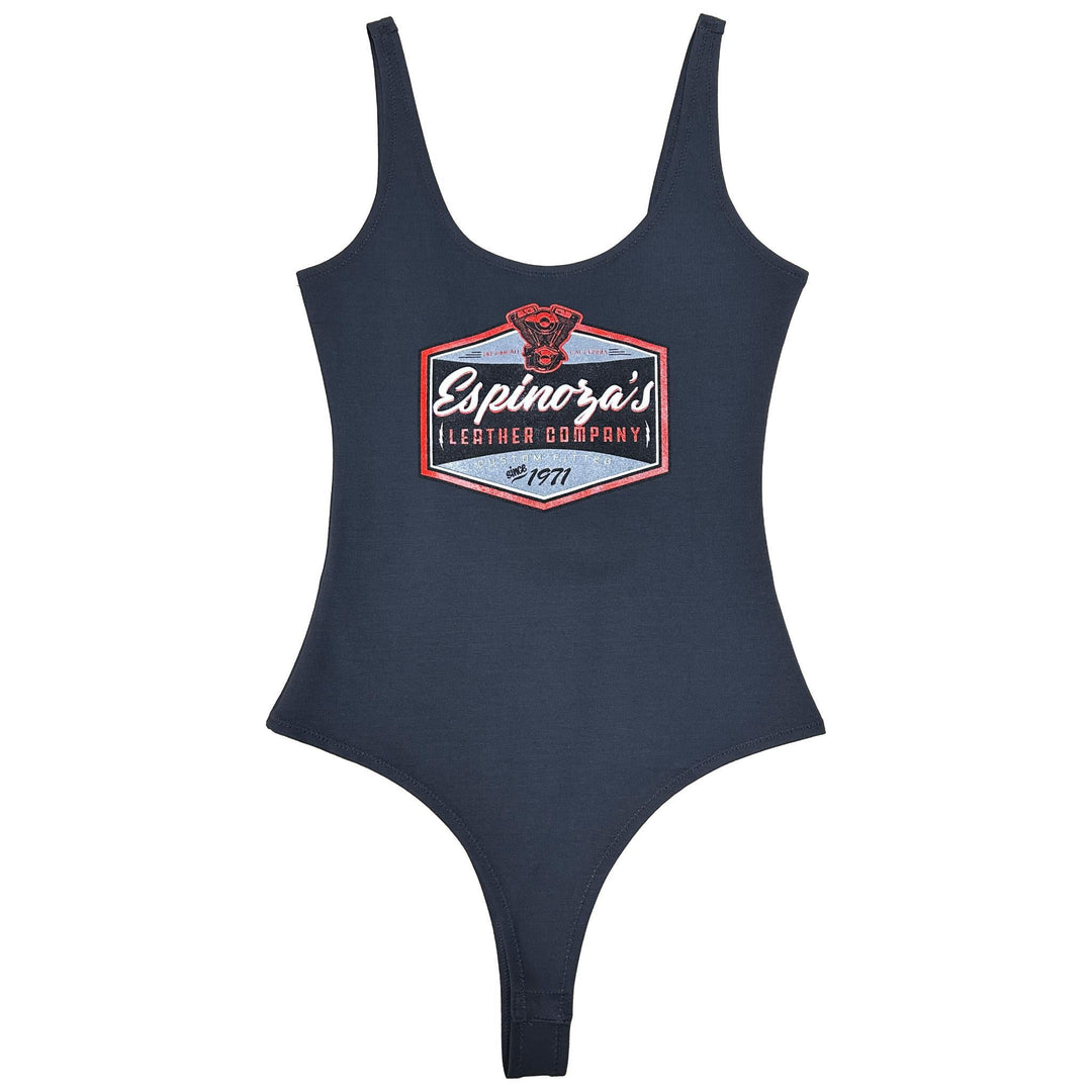 Women's Badged Tee Bodysuit in Charcoal - Espinoza's Leather