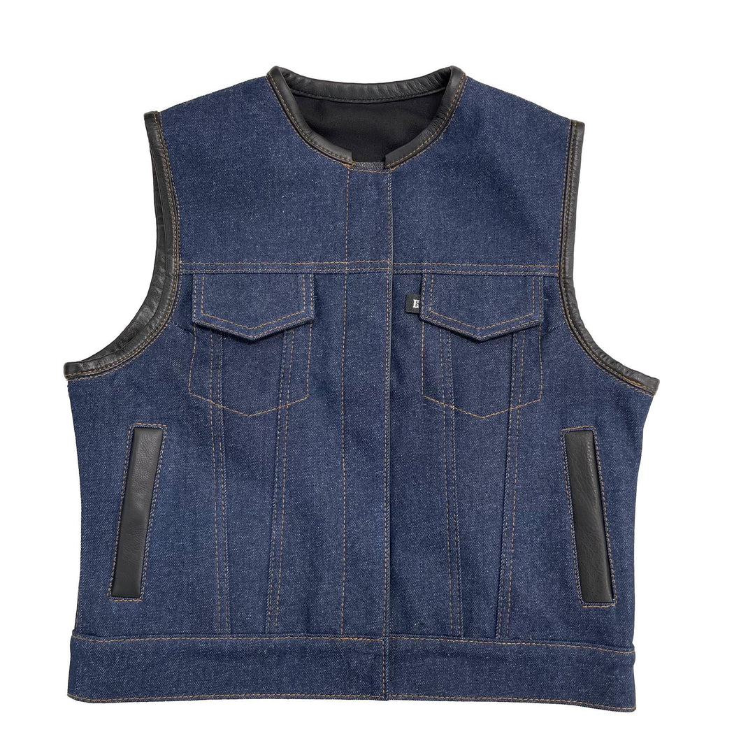 Womens "In Stock" 501 Denim Club Vest - Espinoza's Leather