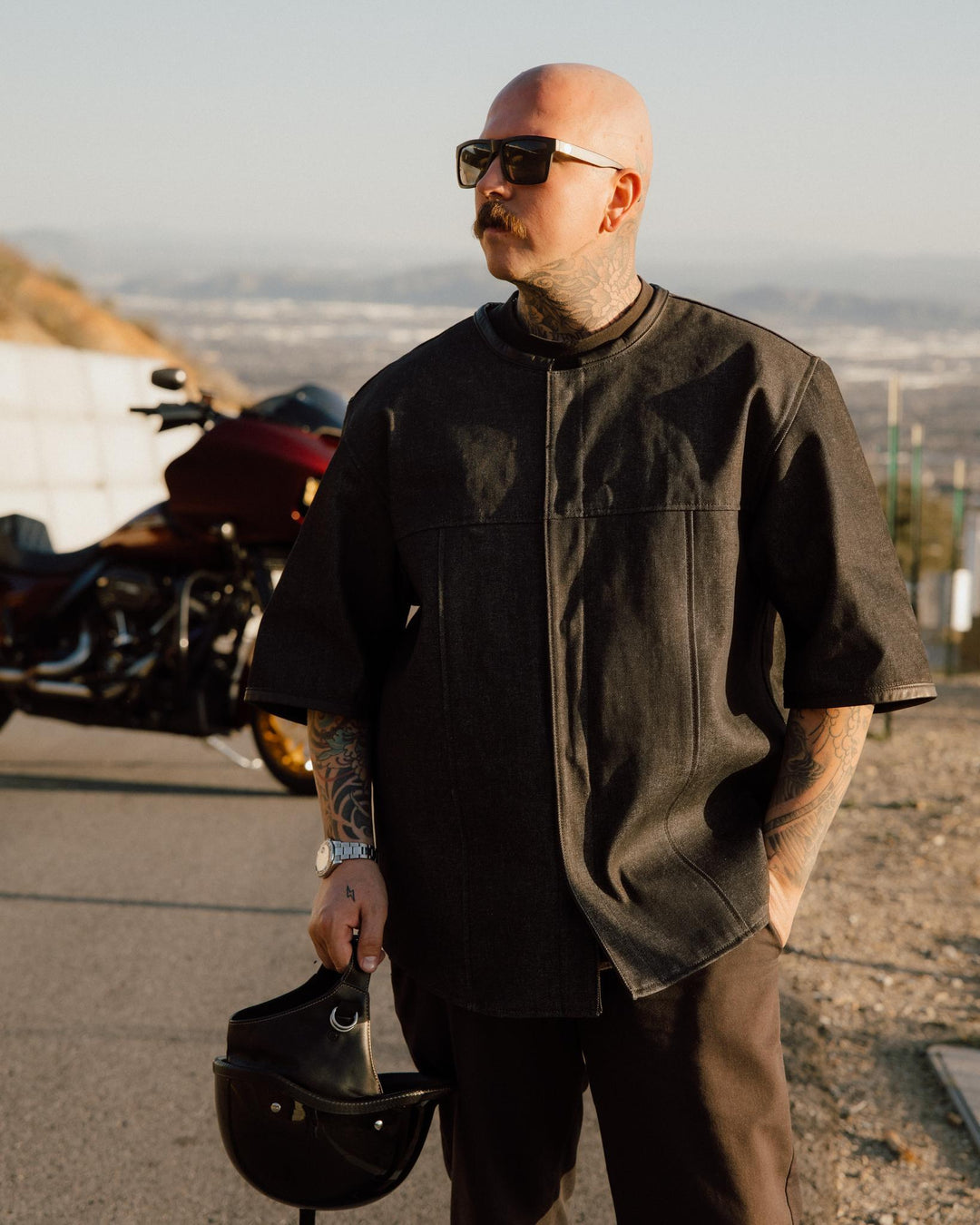 3/4 Stonewash Black Murda Club Shirt - Espinoza's Leather