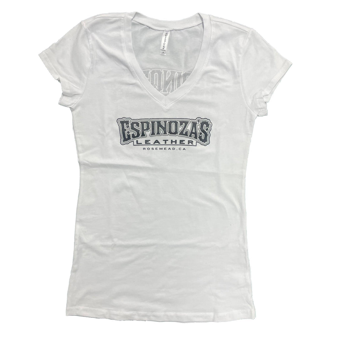 Classic Logo Womens V-Neck White