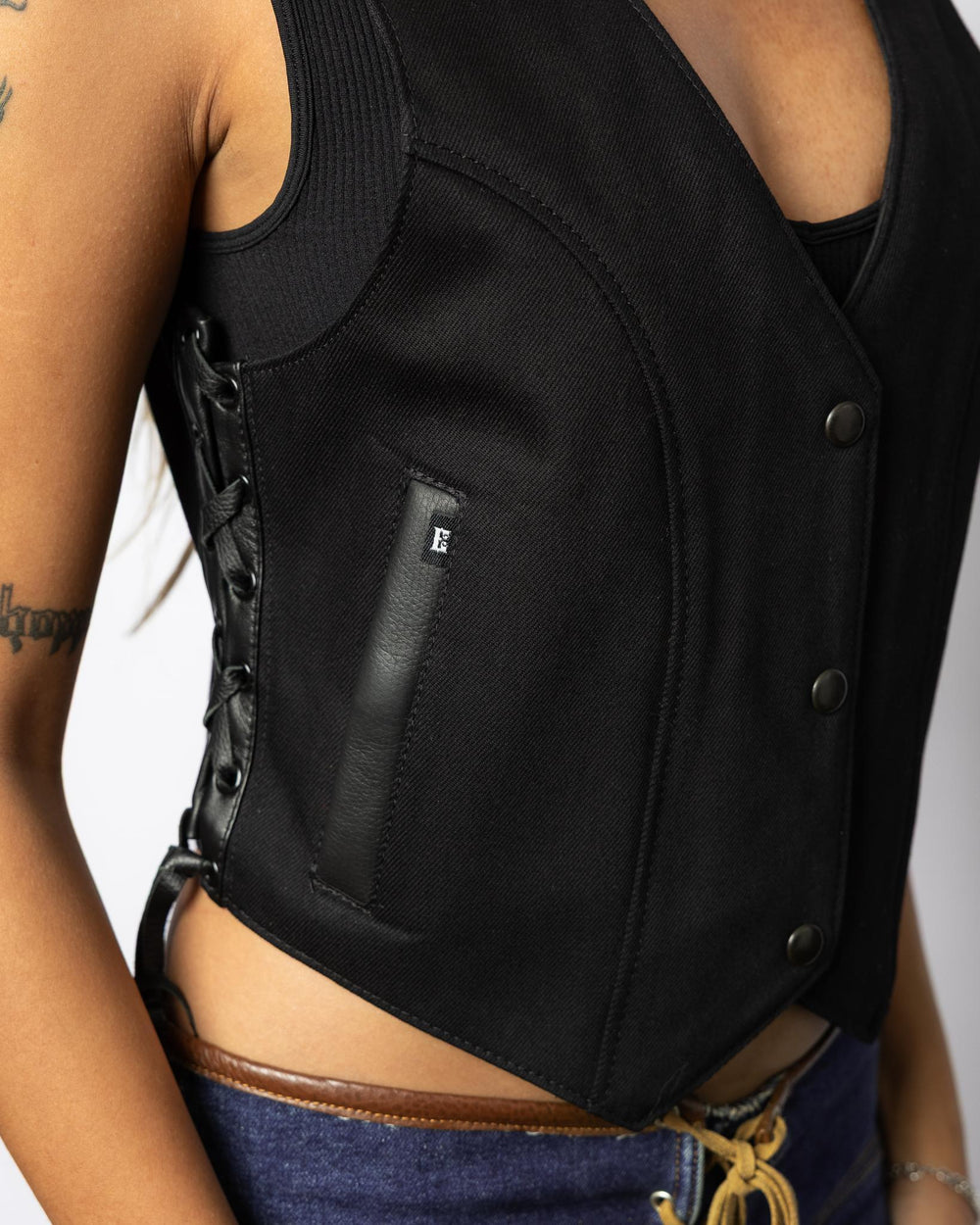 Black Bull Denim Traditional V - Neck - Espinoza's Leather