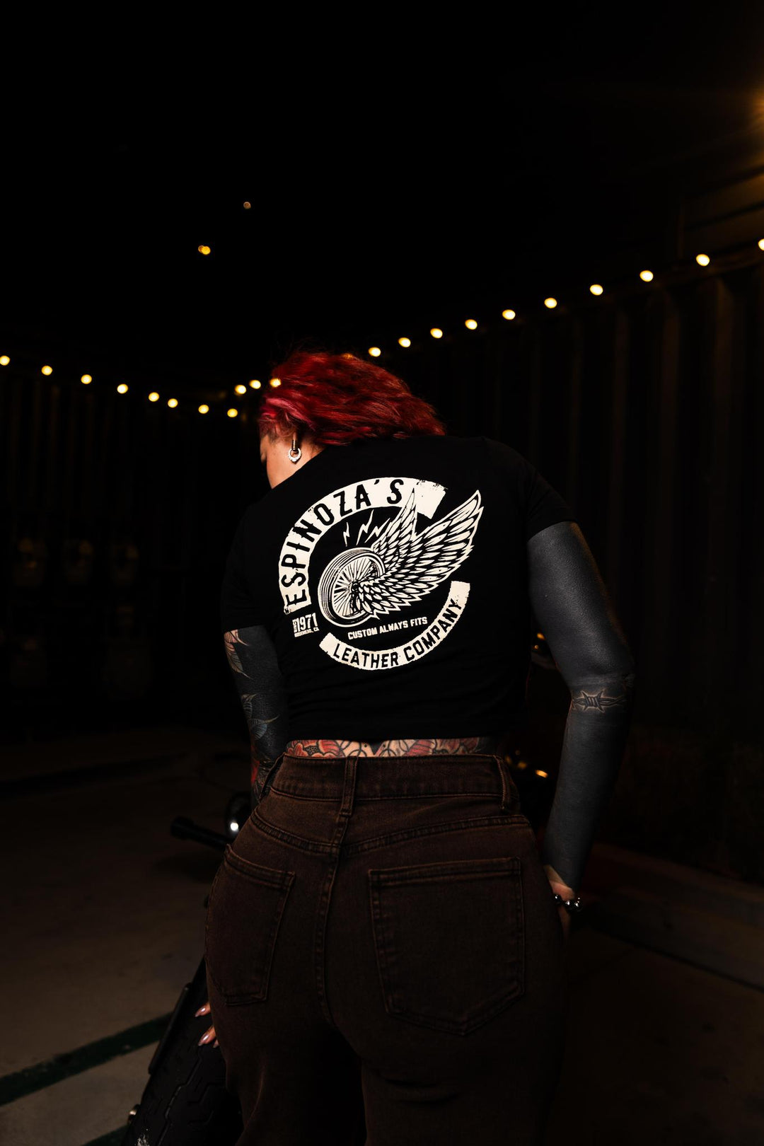 Ladies Winged Wheel Cropped Tee