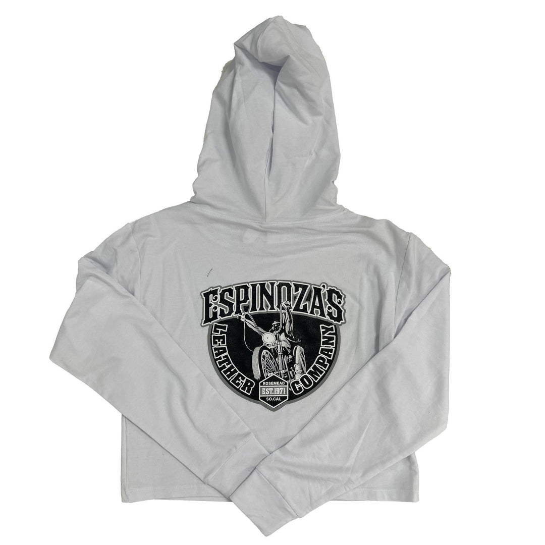 Espinozas Ladies Cropped Hoodie Traditional Logo - Espinoza's Leather