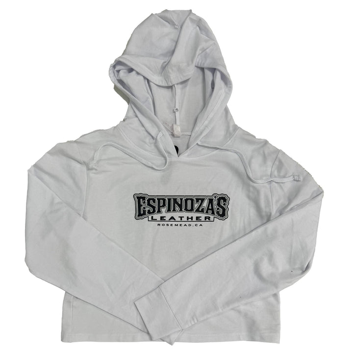 Espinozas Ladies Cropped Hoodie Traditional Logo - Espinoza's Leather