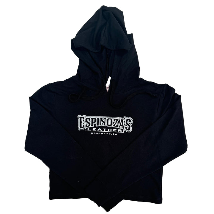 Espinozas Ladies Cropped Hoodie Traditional Logo - Espinoza's Leather