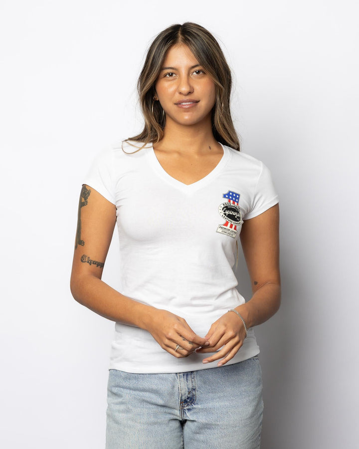 Espinozas Ladies The "One" V - Neck Tee - Espinoza's Leather