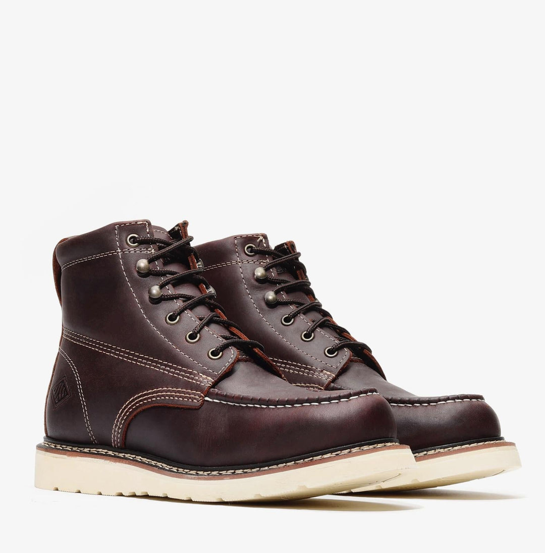FRONTIER CLASSIC 6" MOC TOE BURGUNDY - Espinoza's Leather