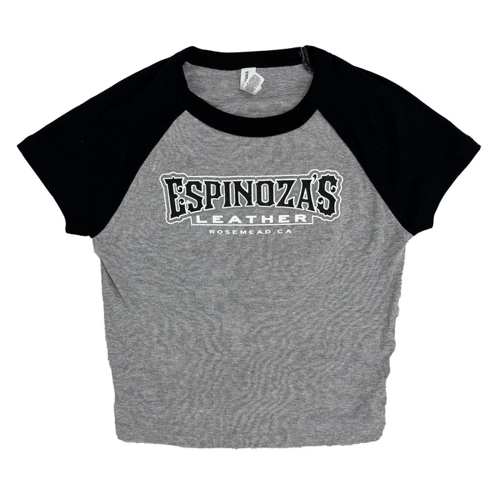 Ladies Classic "Baby" Tee - Black and Grey - Espinoza's Leather