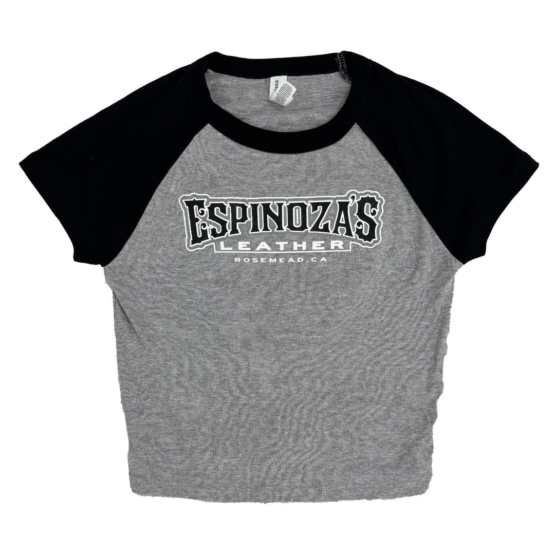 Ladies Classic "Baby" Tee -Black and Grey - Espinoza's Leather