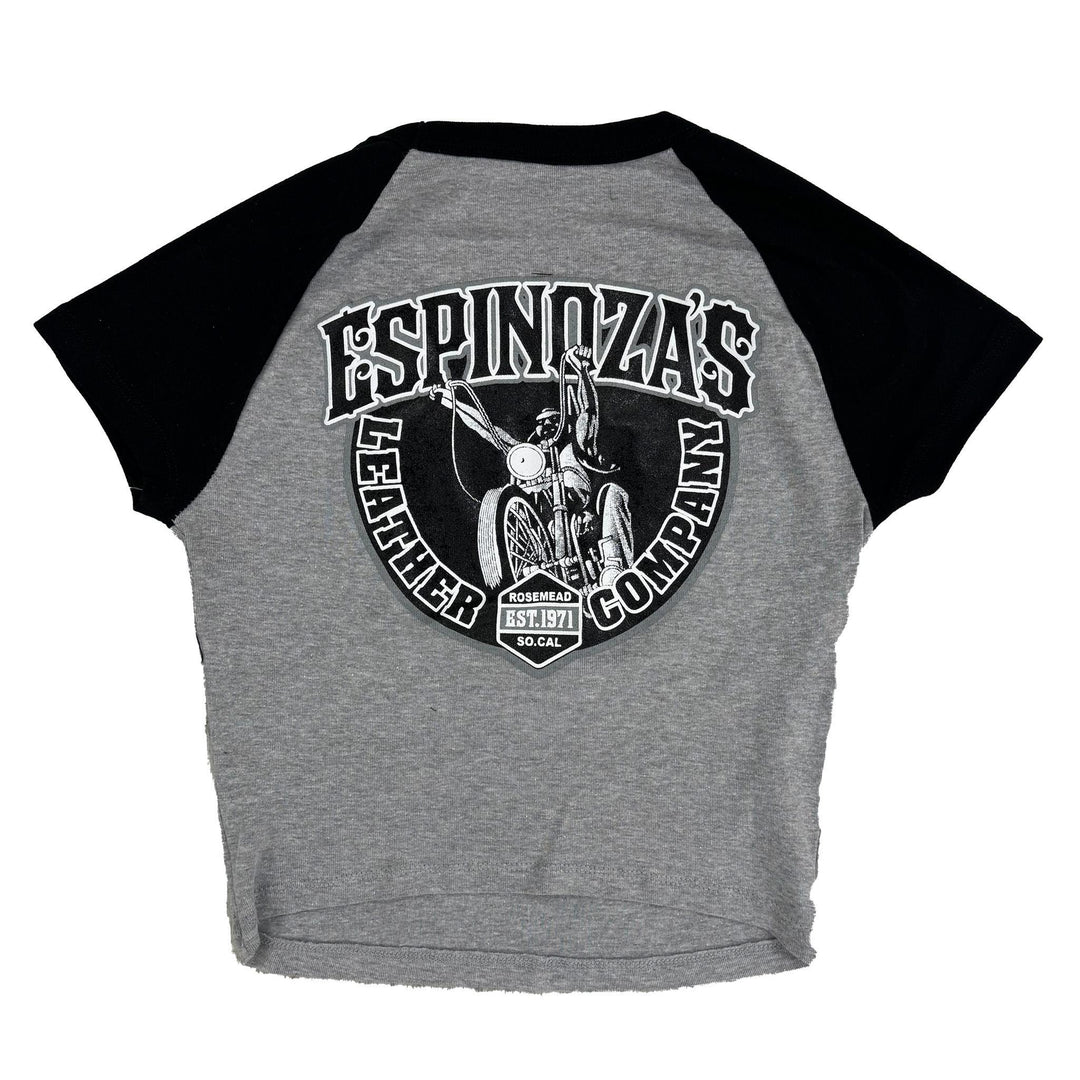 Ladies Classic "Baby" Tee - Black and Grey - Espinoza's Leather