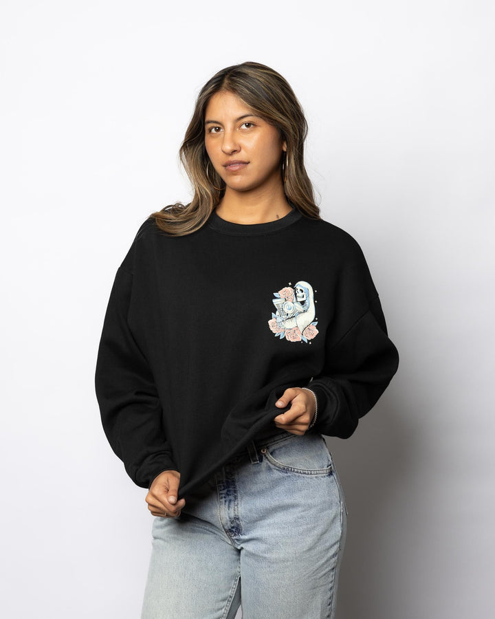 LADIES SANTA MUERTE CREW NECK - Espinoza's Leather