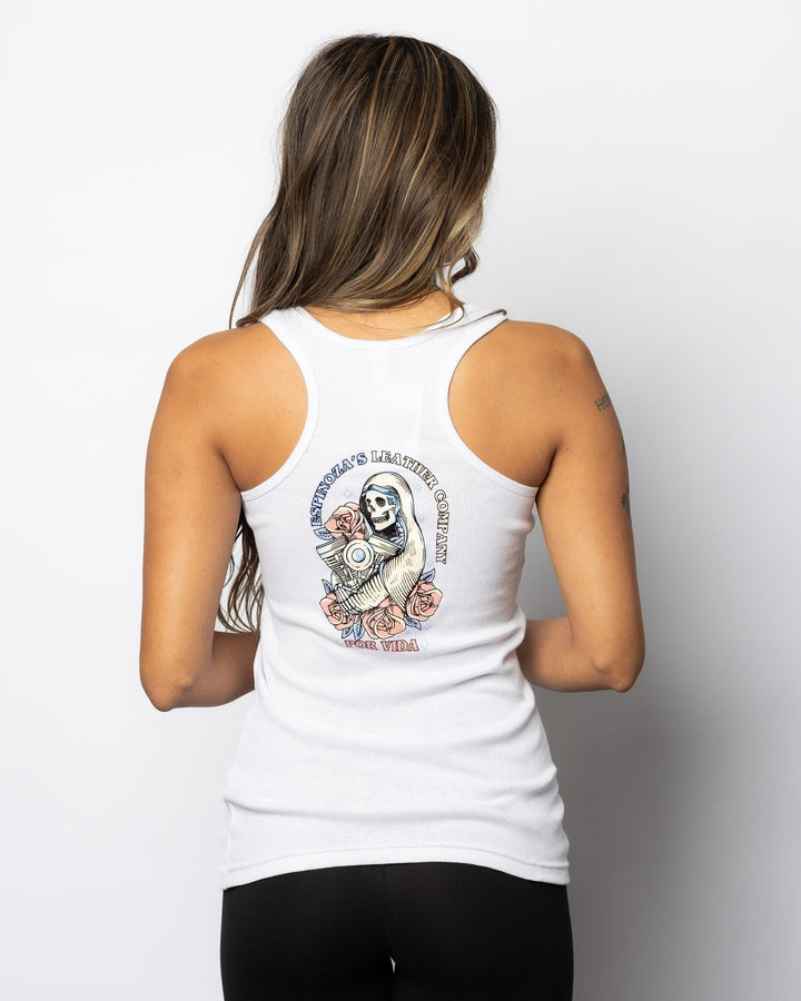 LADIES SANTA MUERTE TANK - Espinoza's Leather