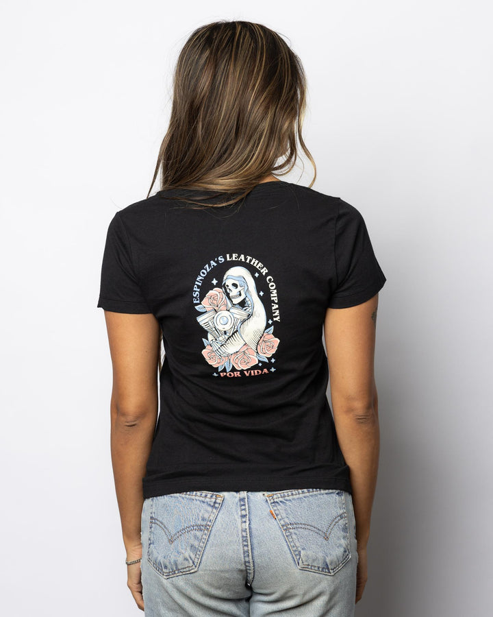 LADIES SANTA MUERTE V NECK - Espinoza's Leather