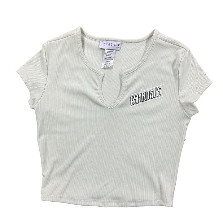 Ladies Scoop Neck Thunderbolt Cropped Tee - Espinoza's Leather