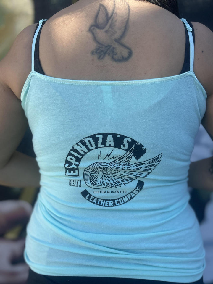 Ladies Teal Wing Wheel Cami - Espinoza's Leather