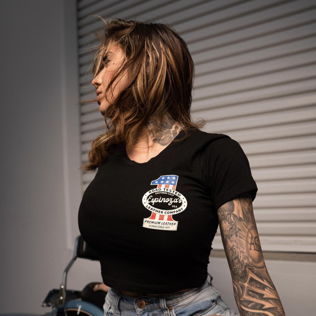 Ladies "The One" Crop Tee - Espinoza's Leather
