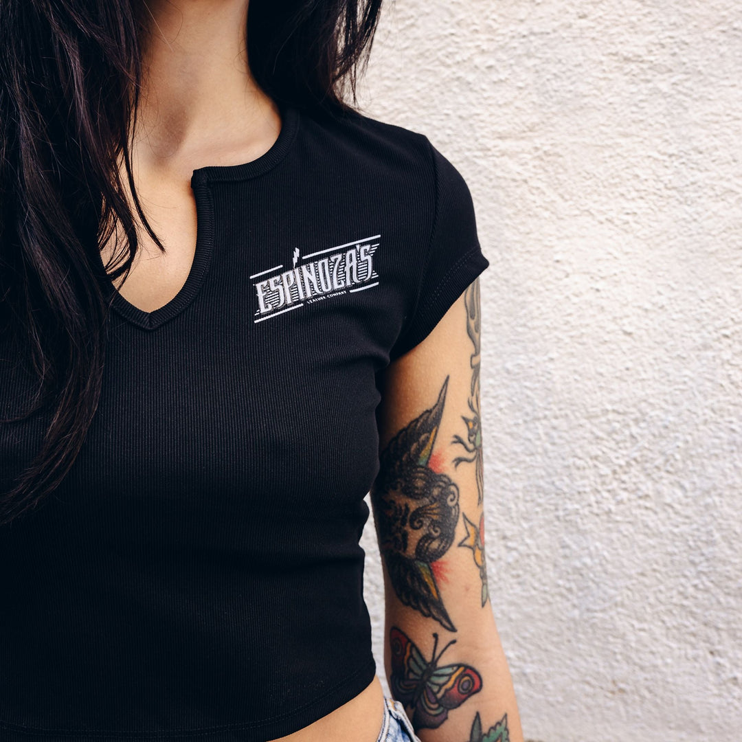 Ladies Thunderbolt Cropped Tee - Espinoza's Leather