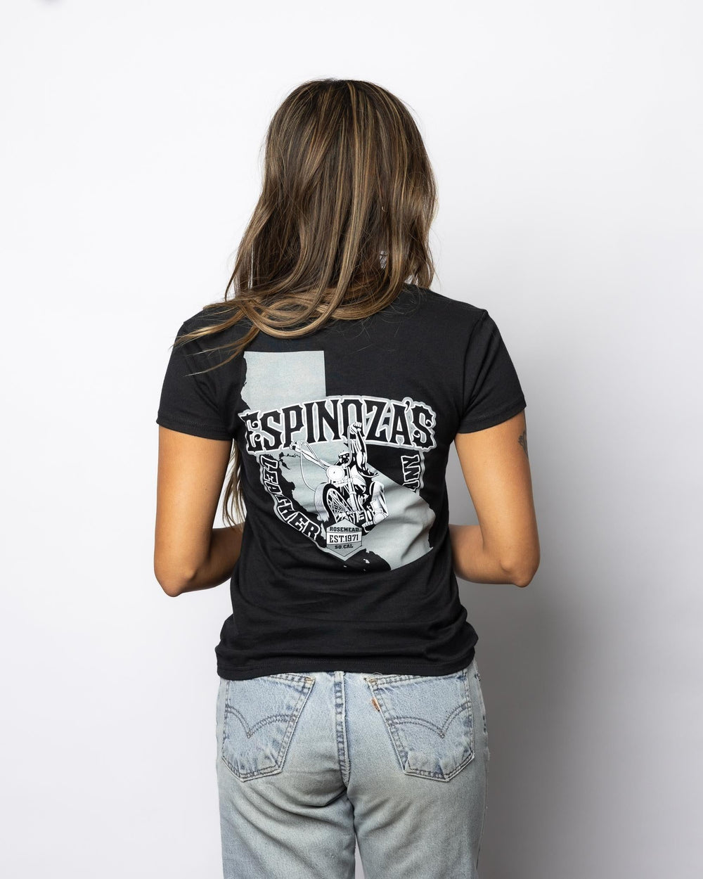 LADIES V NECK CALI TEE - Espinoza's Leather