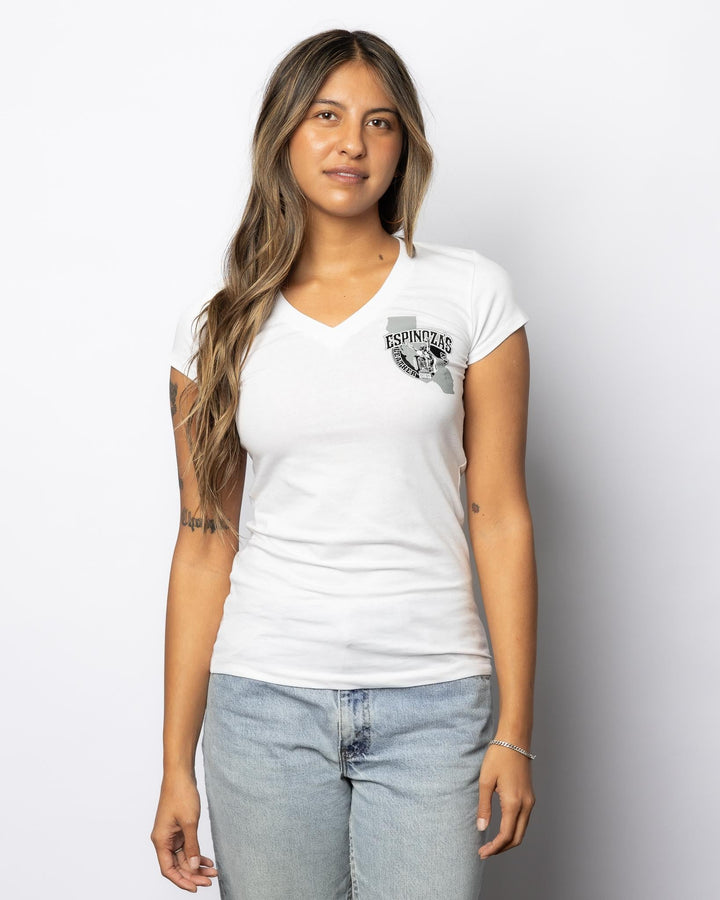 LADIES V NECK CALI TEE - Espinoza's Leather
