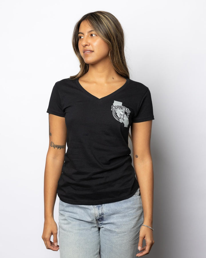LADIES V NECK CALI TEE - Espinoza's Leather