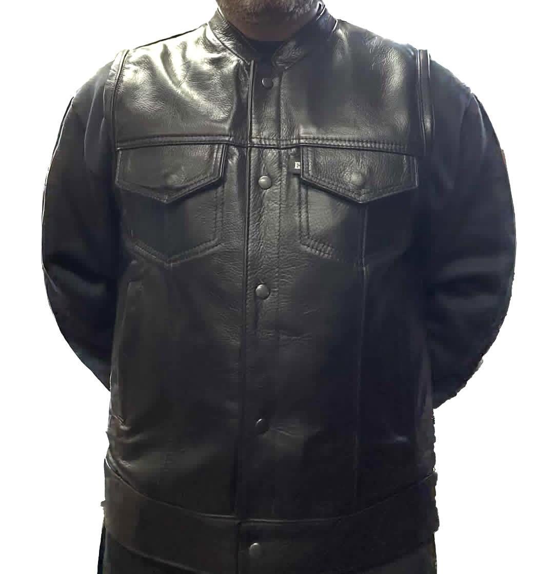 Mens Deerskin Club Vest with Exposed Black Snaps - Espinoza's Leather