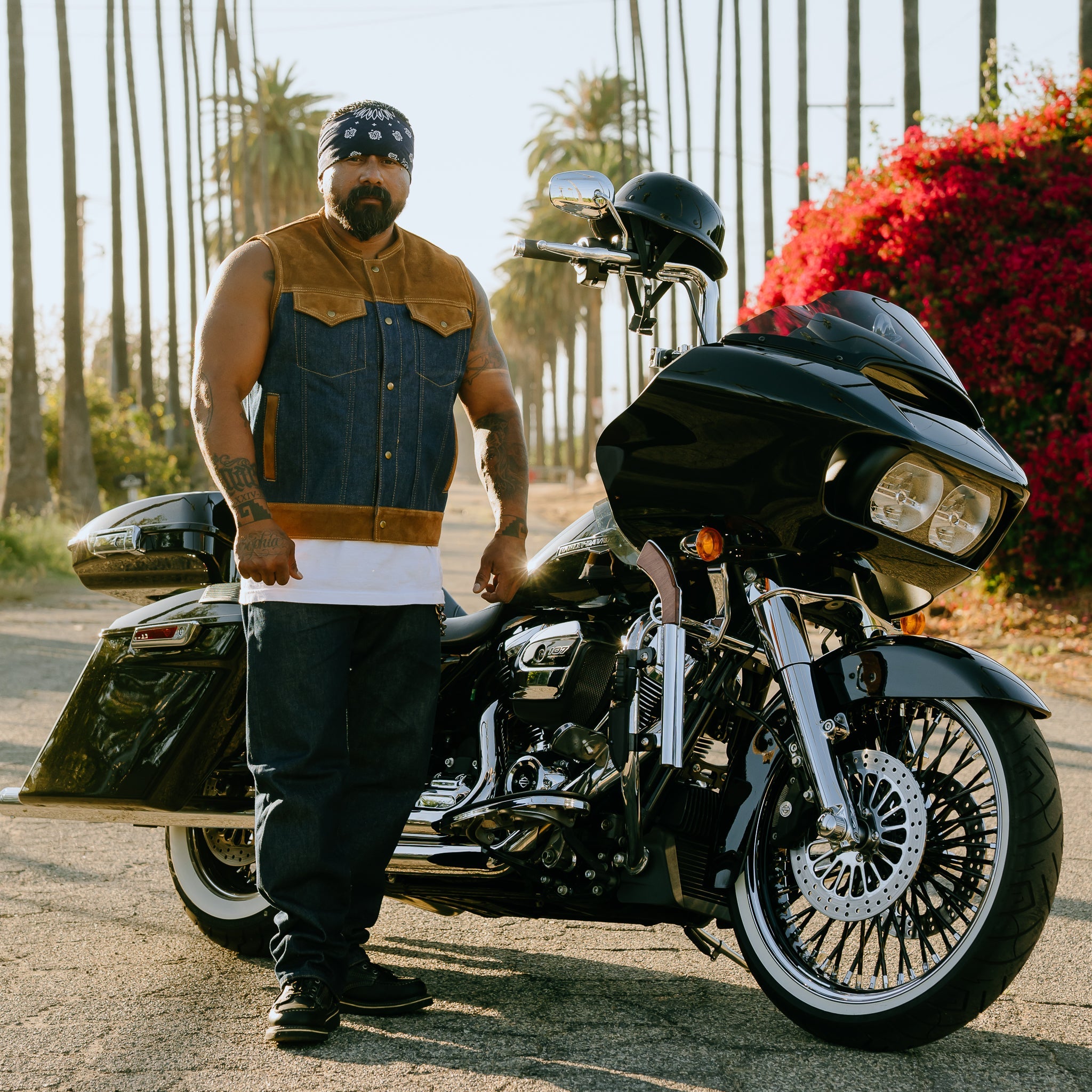 Men's Rough Out Denim Hybrid Vest – Espinoza's Leather