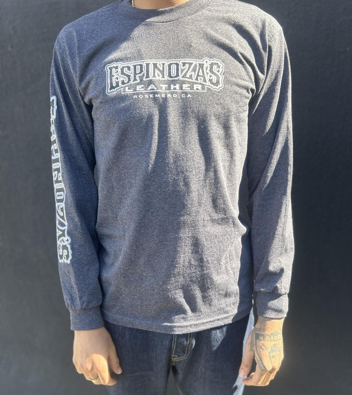 Men's Traditional Gray Long Sleeve Tee - Espinoza's Leather