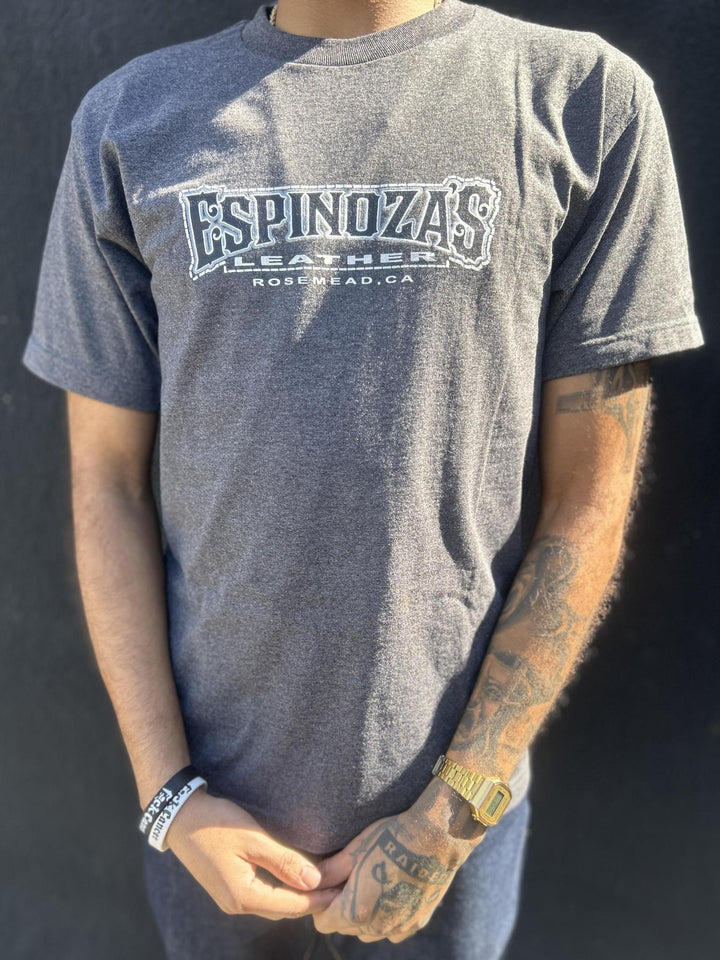 Men's Traditional Logo Gray Short Sleeve Tee - Espinoza's Leather