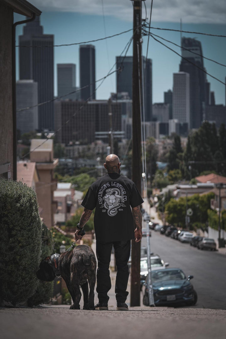 V - Twin Snake Tee - Espinoza's Leather