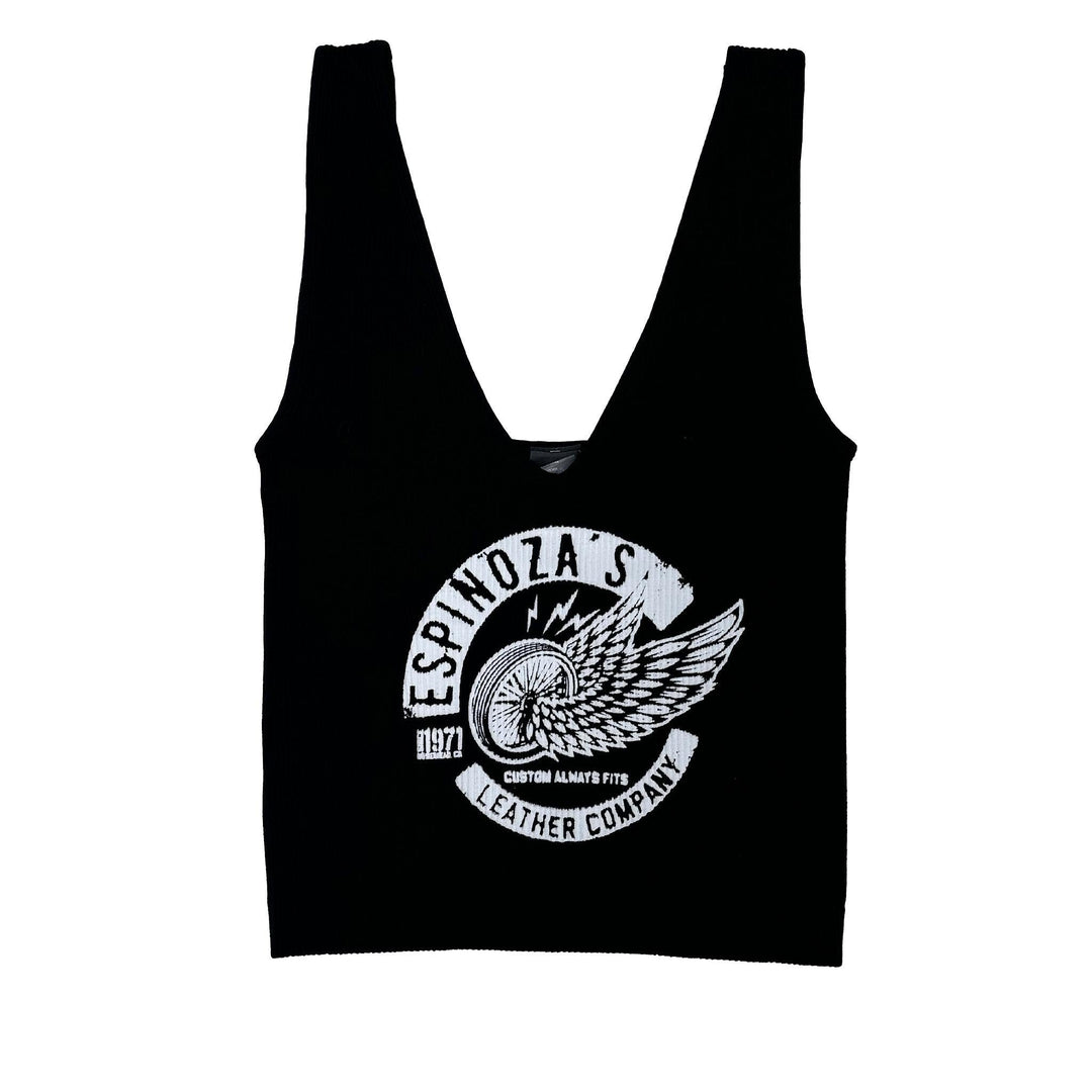 Winged Wheel Womens Cropped Tank - Espinoza's Leather