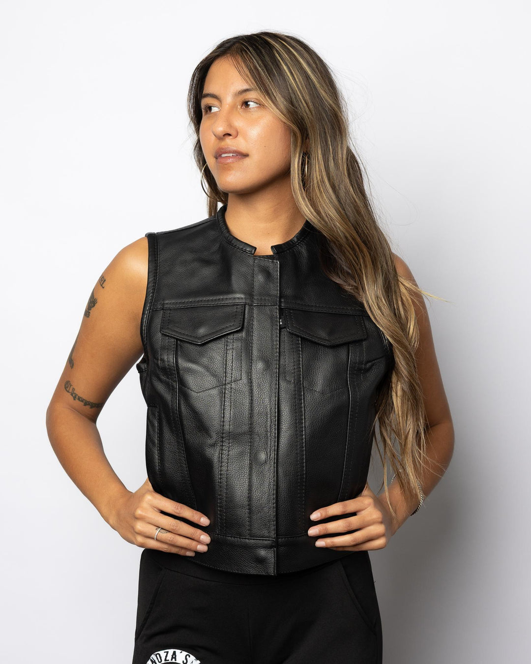 Women's "In Stock" All Leather Club Vest - Espinoza's Leather