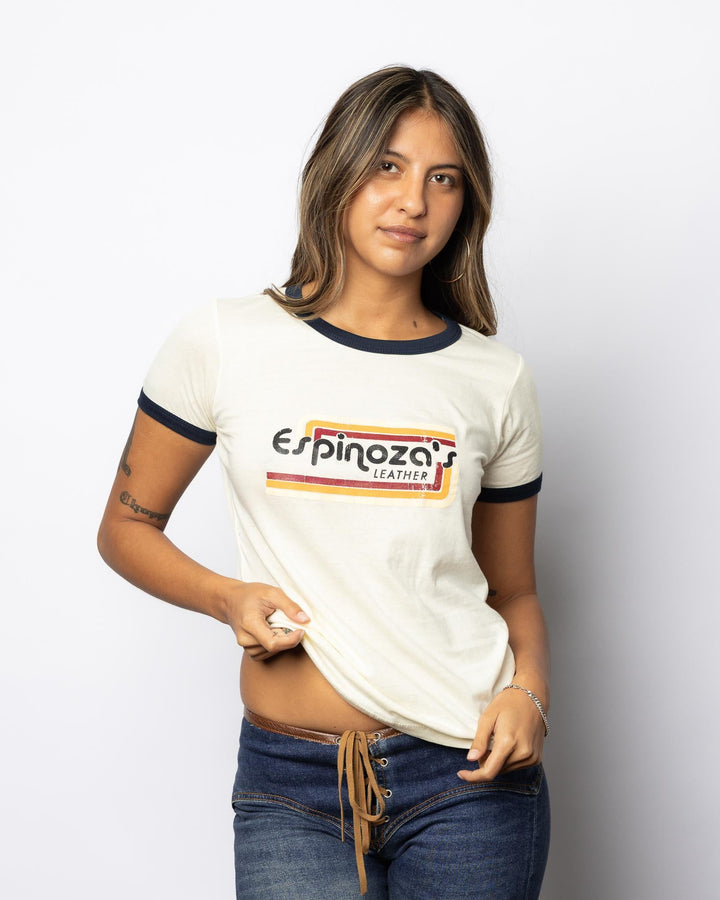 Womens Ringer Tee - Cream - Espinoza's Leather