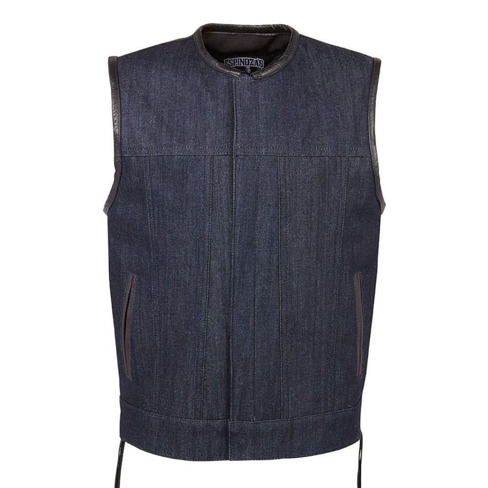 Denim Full Cut Vest - Espinoza's Leather