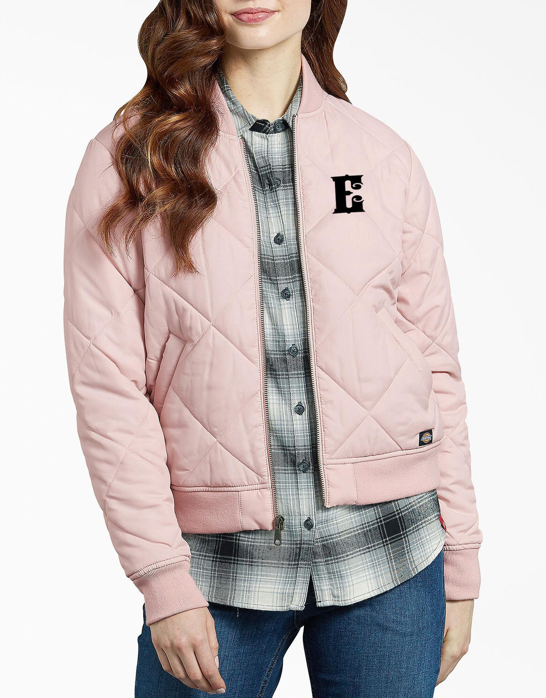 Dickies Pink Bomber Jacket With E Logo - Espinoza's Leather