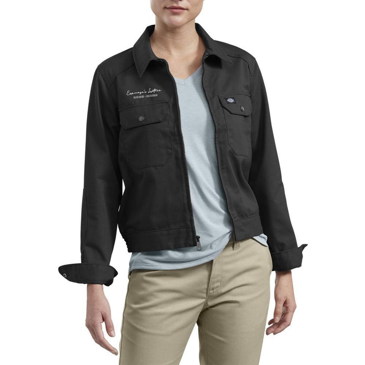 Womens 67 Twill Military Jacket With Espinozas Leather Logo