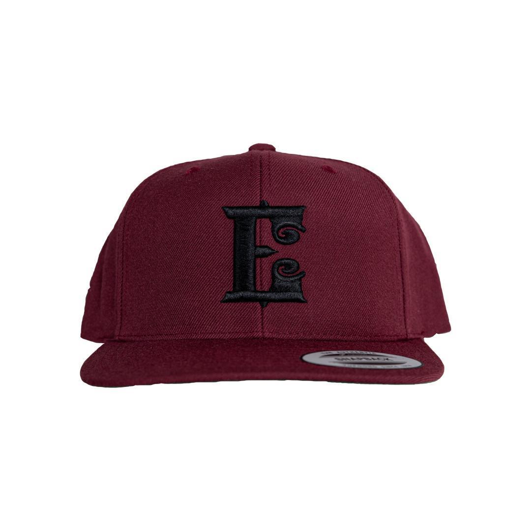 Espinozas Burgundy Black "E" Hat - Espinoza's Leather