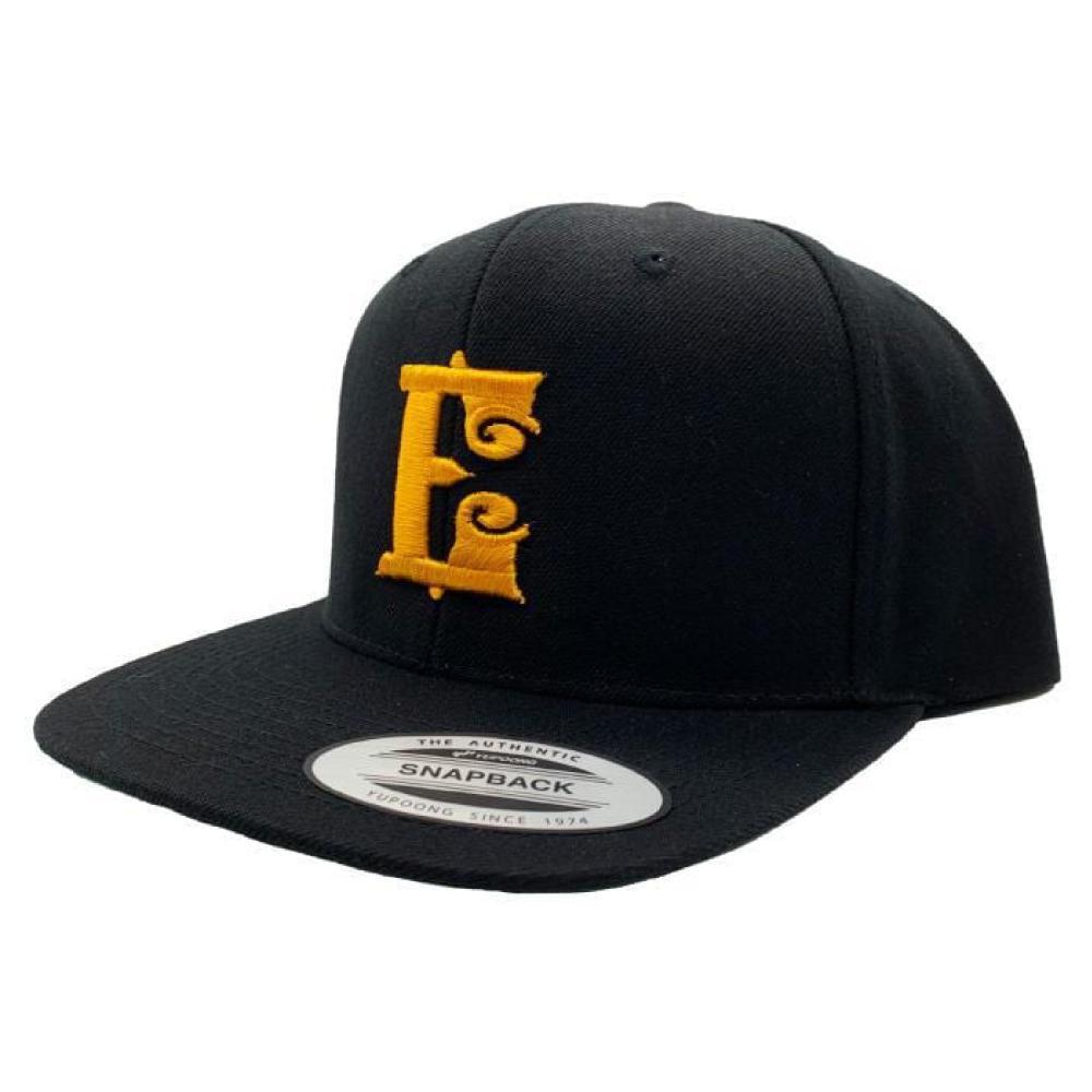 Espinozas Gold On Black Snap Back Hat - Espinoza's Leather
