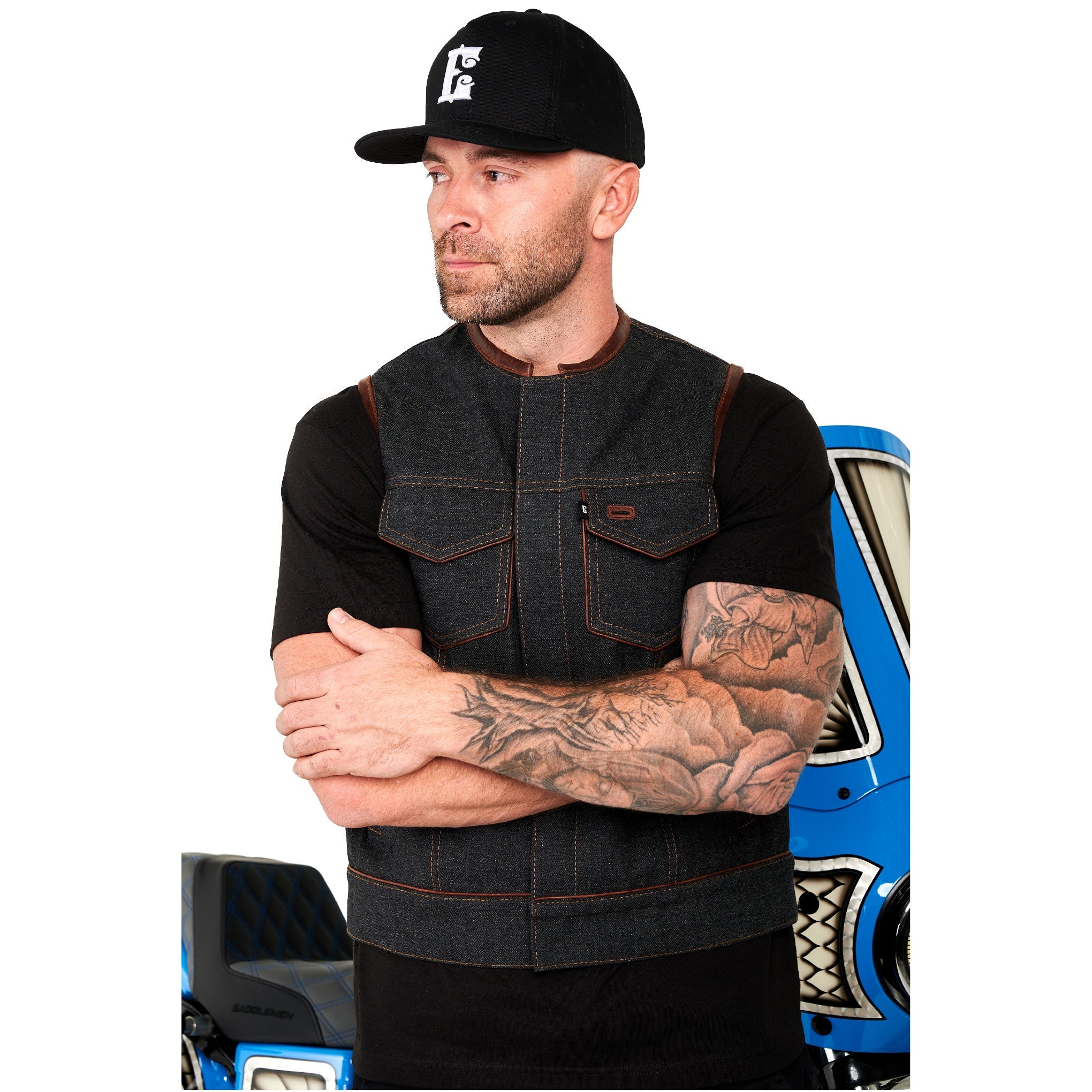 Espinoza's Leather Herringbone Vest