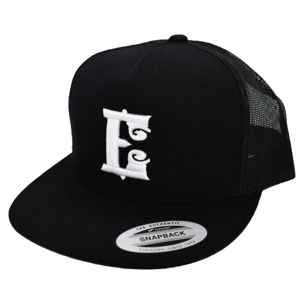 Espinozas White On Black Classic Trucker Hat - Espinoza's Leather