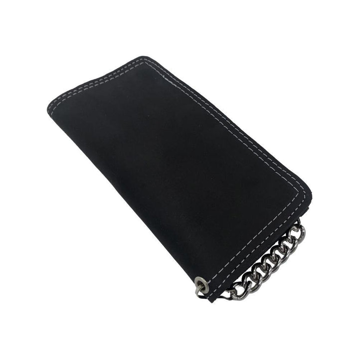 Full Black Leather Wallet Large - Espinoza's Leather