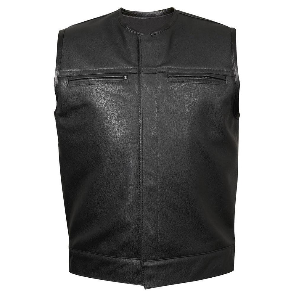 Leather Club Vest #3 (Zipper Chest Pockets) - Espinoza's Leather