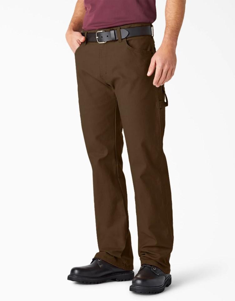 Relaxed Fit Straight Leg Carpenter Duck Jeans Timber Brown - Espinoza's Leather