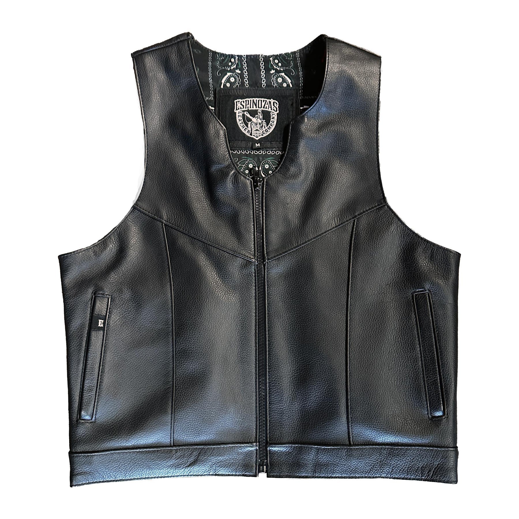 Espinoza's Leather - Perforated Cowhide/ Woodland Camo Cordura Baller  Vest🔥 order yours today in store or online at www.espinozasleather.com  #espinozasleather #madeinusa #losangeles #handmade #custom #leather #camo  #baller #vest